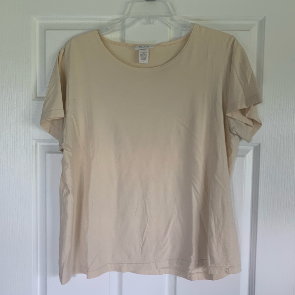Flax 100% cotton beige tshirt